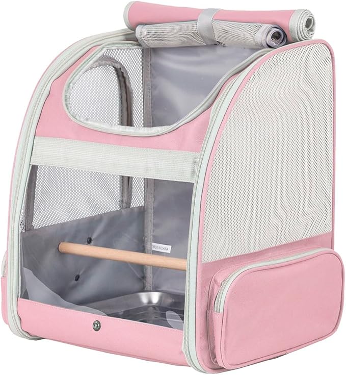 Bird Carrier Backpack with Wooden Stand Perch, Vented and Breathable Bag to - Image 6