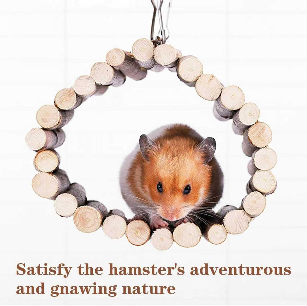 Natural Wooden Hamster Tunnels & Hideouts–Chew-Safe Birch Trunk Tubes(4pcs)