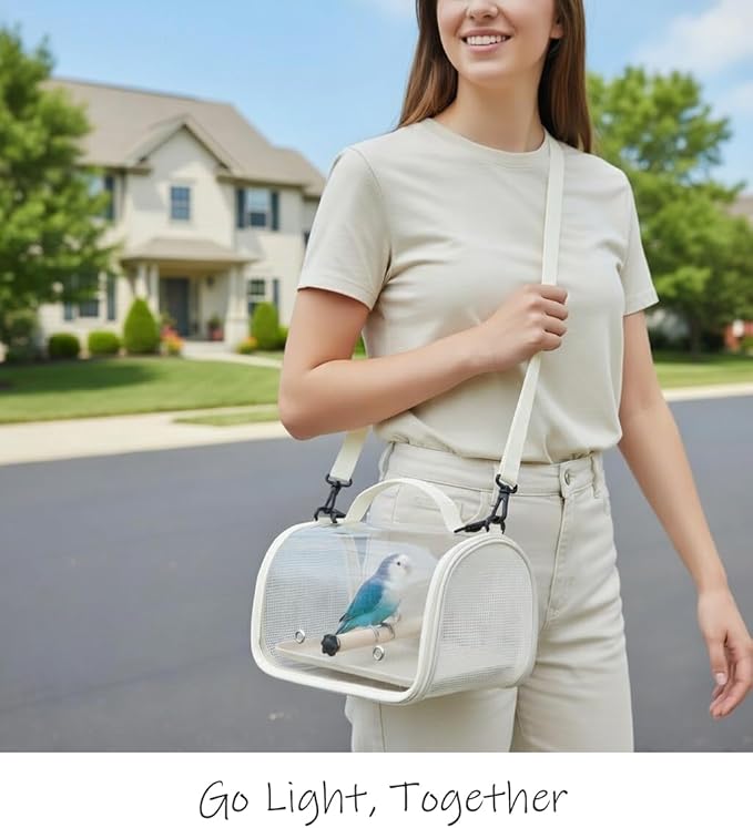 Hands Free Small Pet Cage with Breathable Mesh Windows Parrot Backpack - Image 8