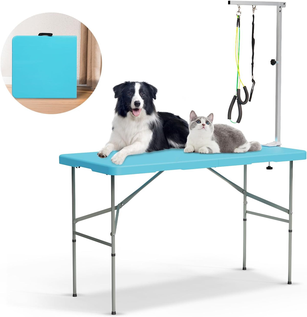 PKNYBZN 47'' Foldable Dog Grooming Table with Arm