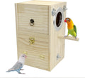 kathson Bird Nesting Box Wooden Parakeet Nesting Box Parrots Breeding Mating House Wood Bird Aviary Budgie Cage Accessories for Cockatiel Finch Lovebirds Conure