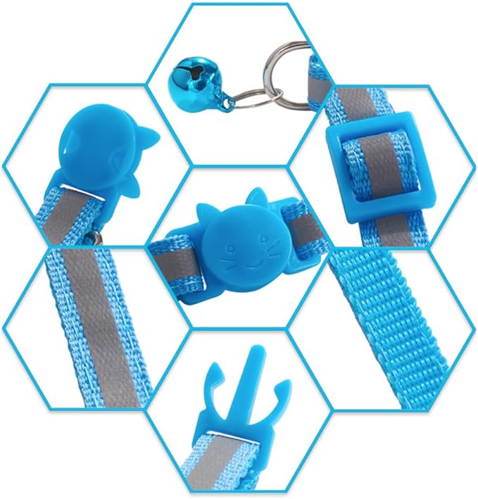 Pink Cat Collars with Bells, Break Away Cat Collar with Bells, Reflective - Image 6