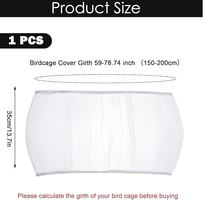 Bird Cage Seed Catcher, Universal Adjustable Birds Cages Cover Net Liner - Image 2