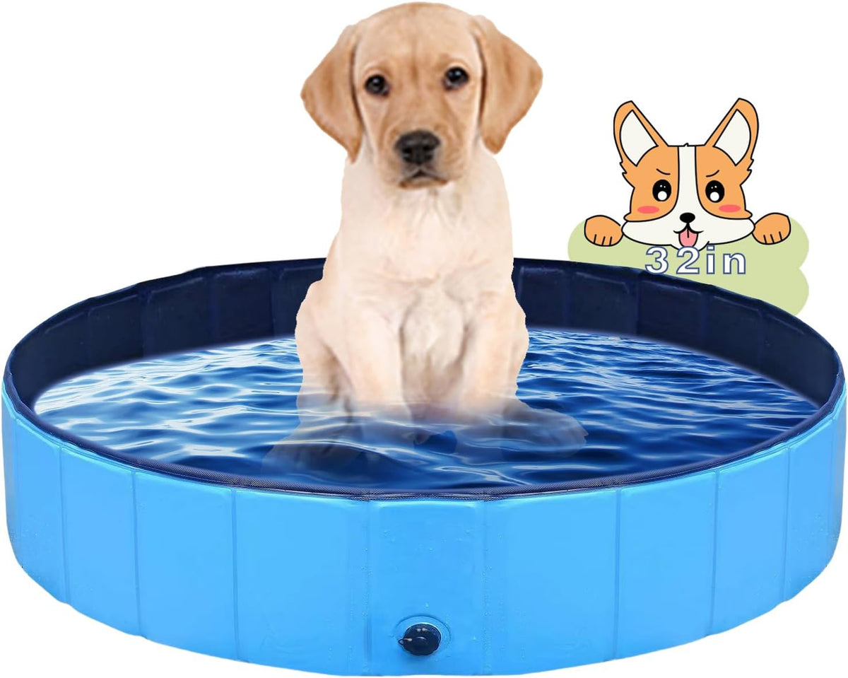 Dog Pool Foldable pet Pool Dog Swimming Pool Portable Suitable for Indoor and Outdoor use (32x8in)