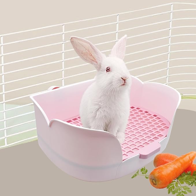 15.1"X11.0" Large Rabbit Litter Box, Plastic Square Rabbits Potty Trainer - Image 6