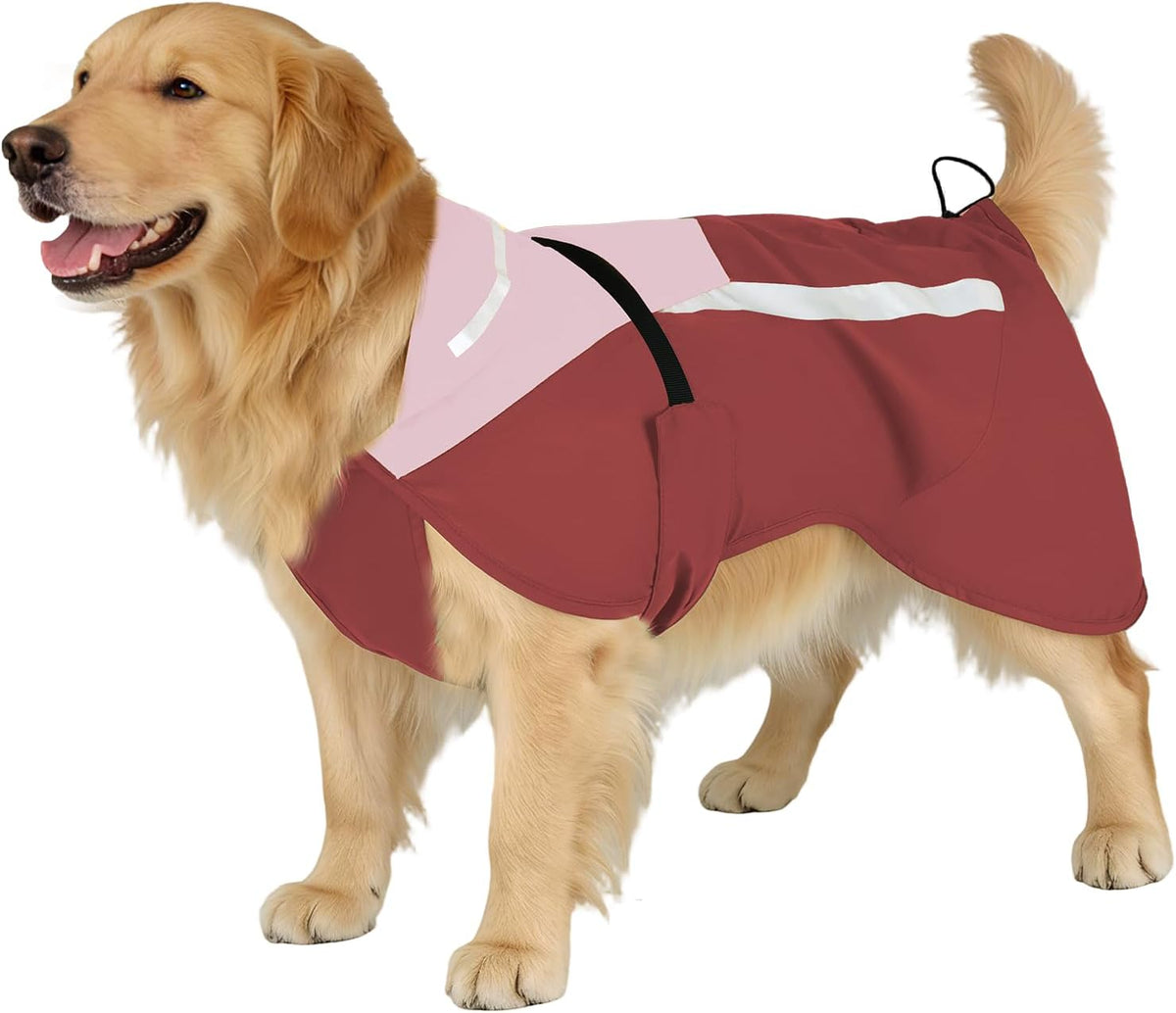 Lightweight Packable Dog Raincoat, Waterproof Windproof Dog Jacket