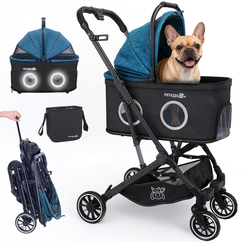 NT·hut 3-in-1 Pet Stroller for Small and Medium Dogs and Cats, Up to 50 lbs