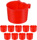 M METERXITY 10-Pack Bird Cage Cups 7 oz Plastic Chicken Feeder, Red