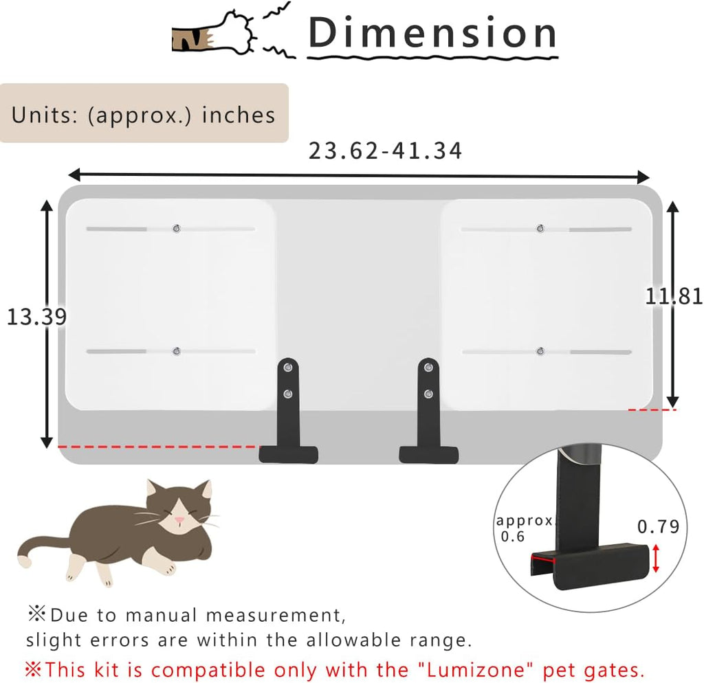Lumizone Pet Gate Height Extension Kit 13.4" H White