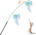 Pawaboo Feather Teaser Cat Toy, Interactive Feather Wand Cats Toy Flying by Pawaboo
