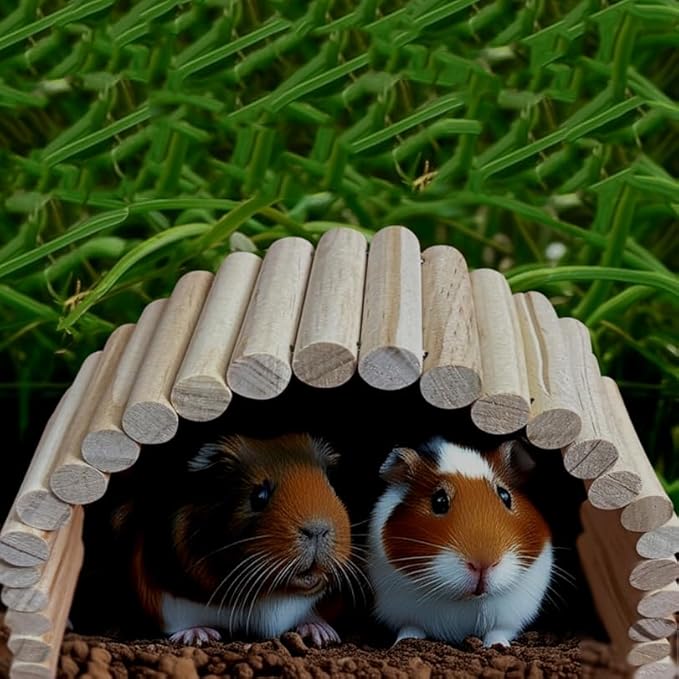 SIMENA Wooden Hamster Suspension Bridge Toy, Hamster Fencing, Natural Climbing - Image 3