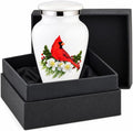 BOLD & DIVINE Small Beautiful Red Cardinal Keepsake Urns |for Human Ashes | Mini Urns Qty 1 with Velvet Bag & Funnel