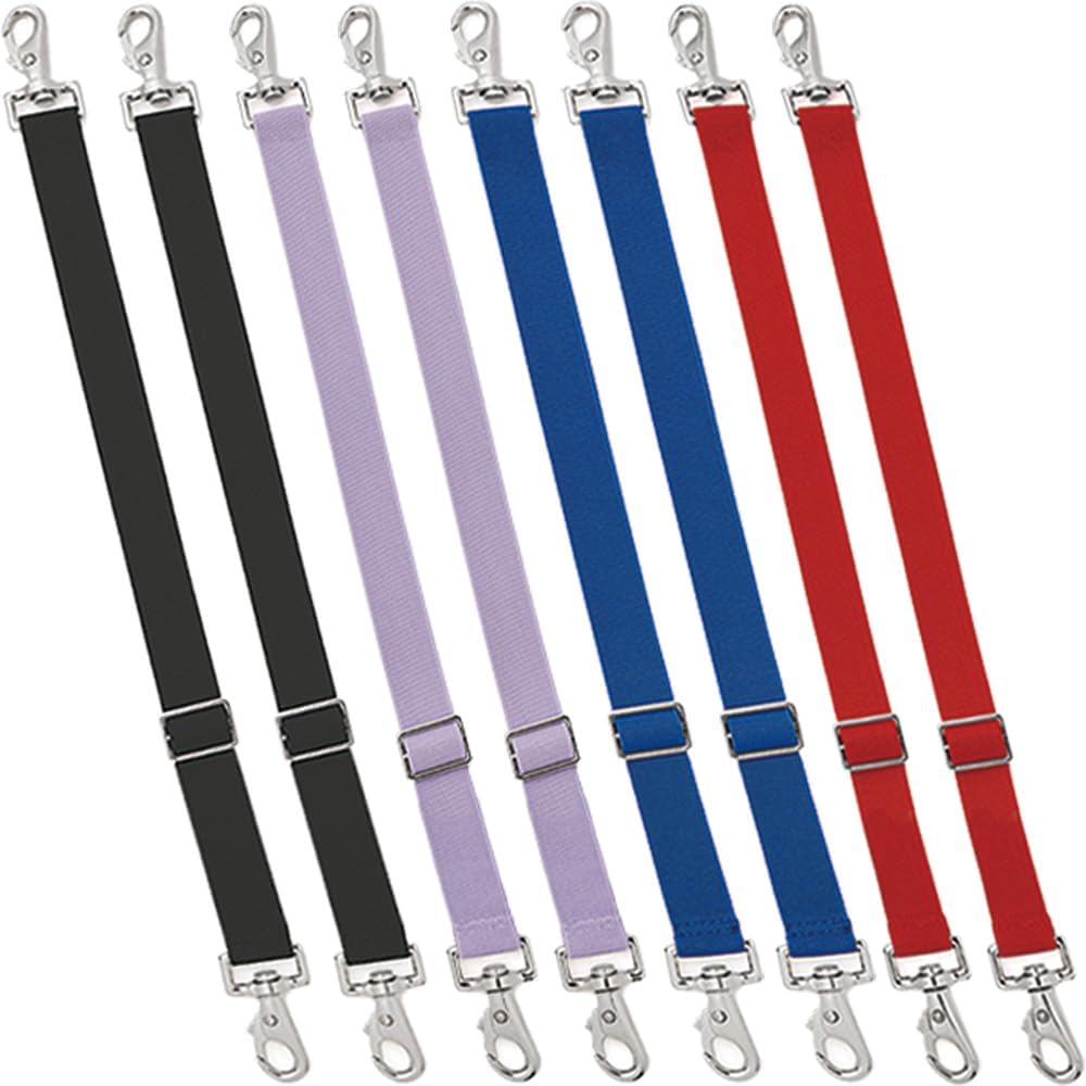 Premium Horse Blanket Sheet Leg Straps, Replacement Stretchy Belly Strap with Double Swivel Snaps, Adjustable Elastic Length from 24 to 42 Inch Winter Blanket 8 Pcs (Multi-Color)