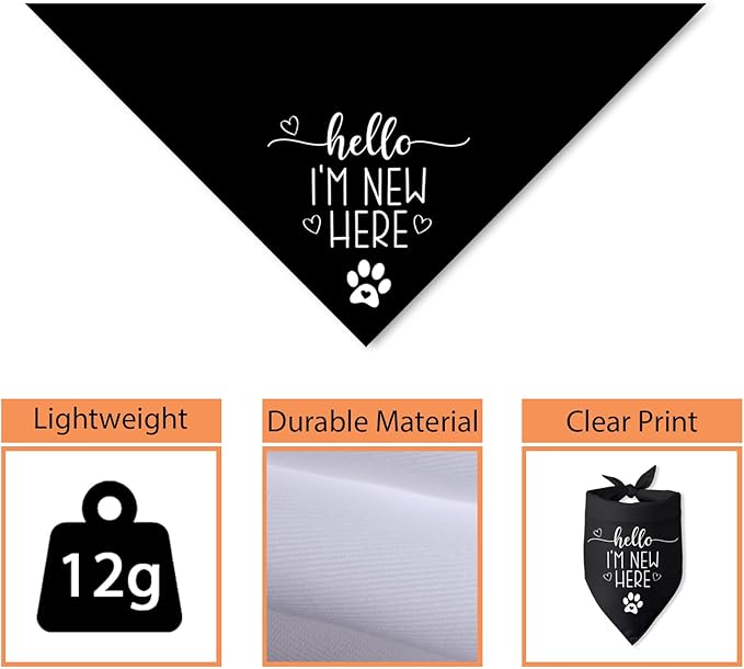 Hello I'm New Here Dog Bandana New Puppy Announcement Gift - Image 3
