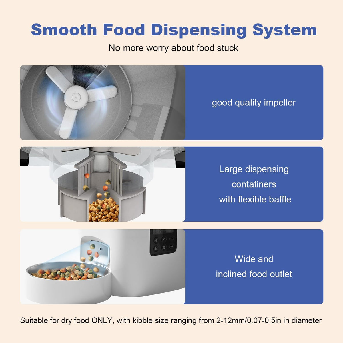 ANDOLL HOME 6L Automatic Cat Feeder, 2 Pets Timed Cat Dry Food Dispenser