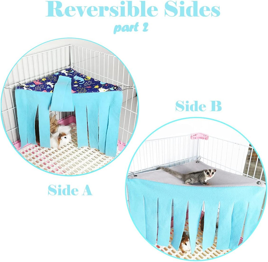 2 Pieces Guinea Pig Hideout Rat Corner Hideaway Peekaboo Toys Cage Accessories Hidden Habitat Tent Toys for Ferrets Chinchillas Sugar Glider Small Pet Animals