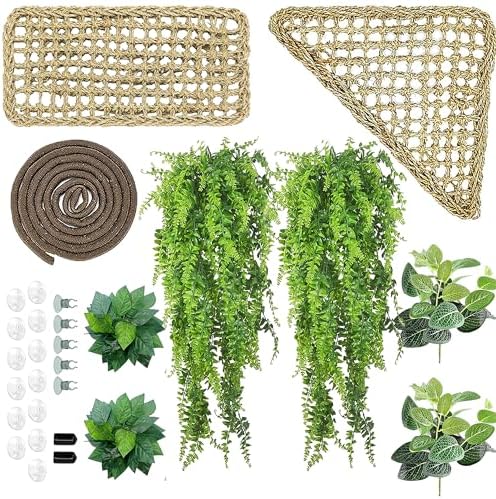 Woyrise Bearded Dragon Tank Accessories, Reptile Hammock Terrarium Decor