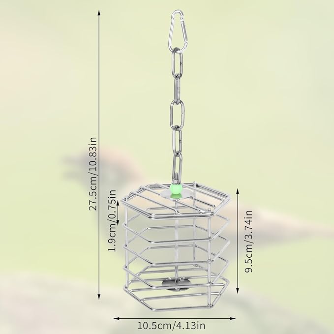 Stainless Steel Bird Suet Feeder Cage - Image 2
