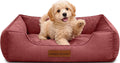 Modern Threads Luxury Dog Bed - Comfortable Tufted Velvet Cushion for Small to Large Dogs - Machine Washable - Durable & Cute Sleep Space for Pets - Pamper Your Pet with Cozy Beds - Rosewood