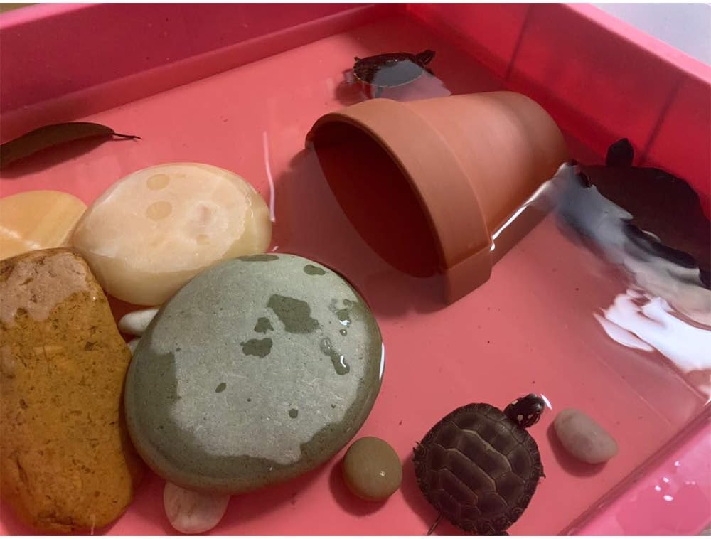 Reptile Habitat Décor Hideouts Basking Platform for Aquatic Turtles Critter Cavern Log Hideaway for Tortoise Frog Aquarium Fish Lizard Bearded Dragon Hides and Caves