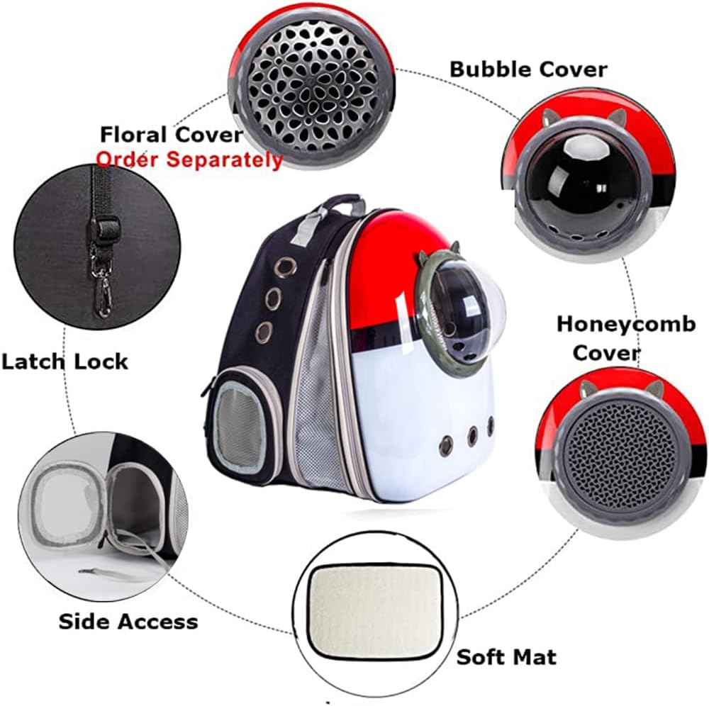Front Expandable Cat Backpack Carrier, Large Cat Backpack Fits Up to 20 lbs, Backpack for Cats Kitten Small Puppy, Airline Approved Cat Bubble Backpack, Space Capsule Astronaut Backpack Carrier