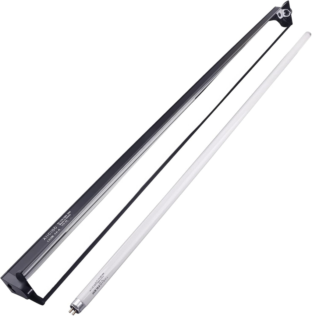 Aiicioo T5 UVB Lighting Combo Kit - 12" Light Fixture Desert 10.0 Terrarium Hood Light Fixture & High Output T5 HO UVB Bulb for Reptiles Chameleon Gecko (watts, 8)