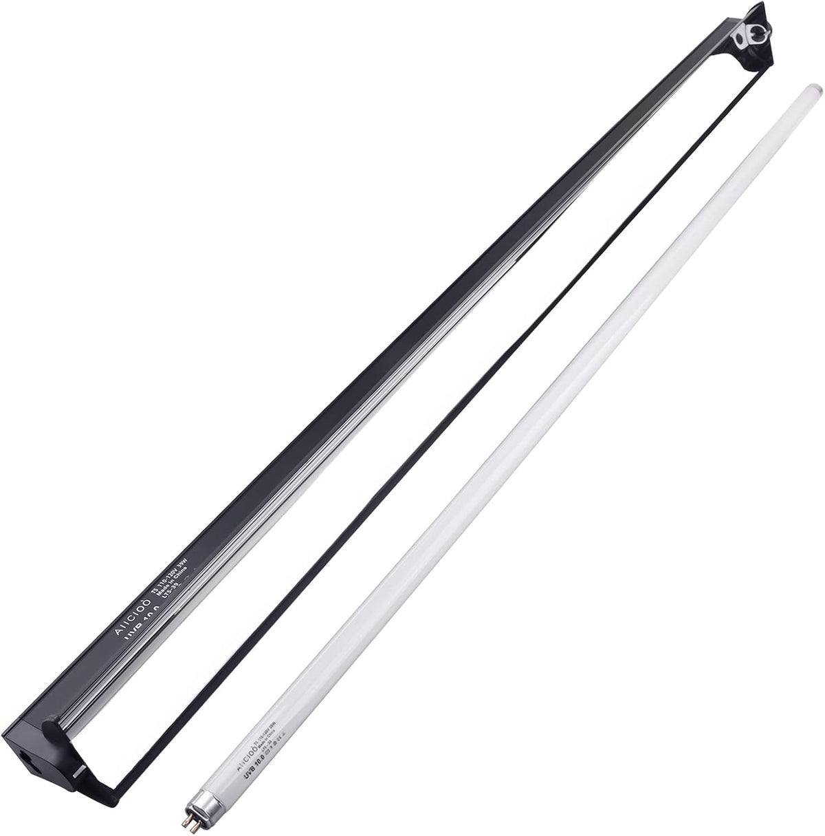 Aiicioo T5 UVB Lighting Combo Kit - 12" Light Fixture Desert 10.0 Terrarium Hood Light Fixture & High Output T5 HO UVB Bulb for Reptiles Chameleon Gecko (watts, 8)