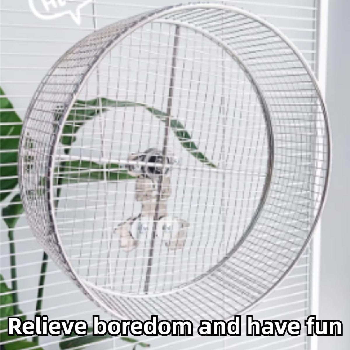 Large Stainless Steel 11.81''L x 3.94''W x 11.81''H Silent Running Wheel for Chinchilla, Toys for Cage, Super Mute Spinner Exercise Running Wheel for Gerbils, Rat, Mice