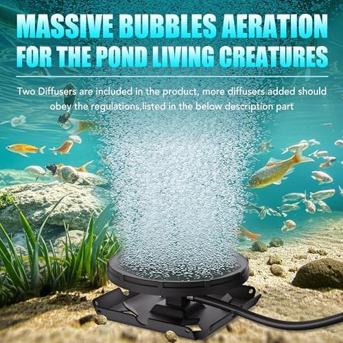 PAS20AL+PAS20AD Pond & Lake Aeration Accessories 100'of Weighted Tubing + Membrane Diffusers