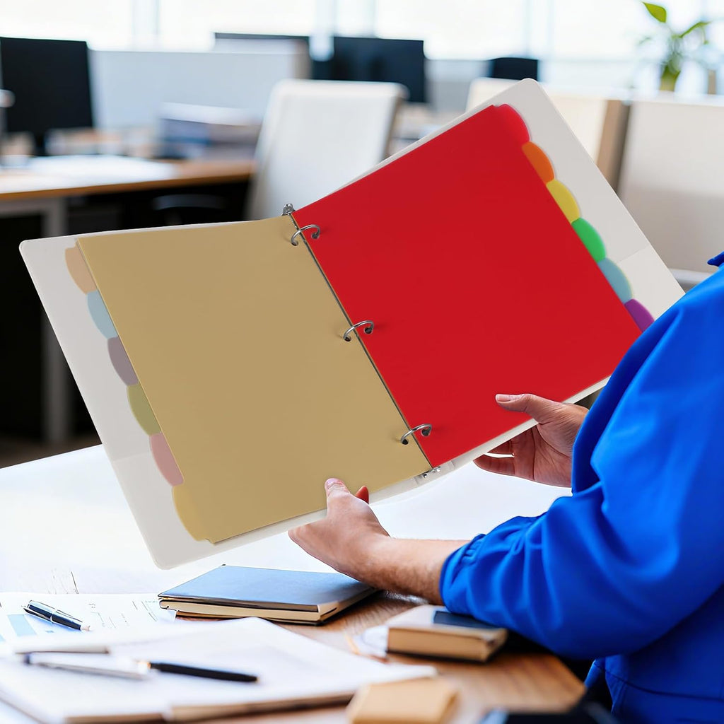 6TAB Dividers for 3 Ring Binder, Letter Size,Multicolor,6 Sets(36Pcs)