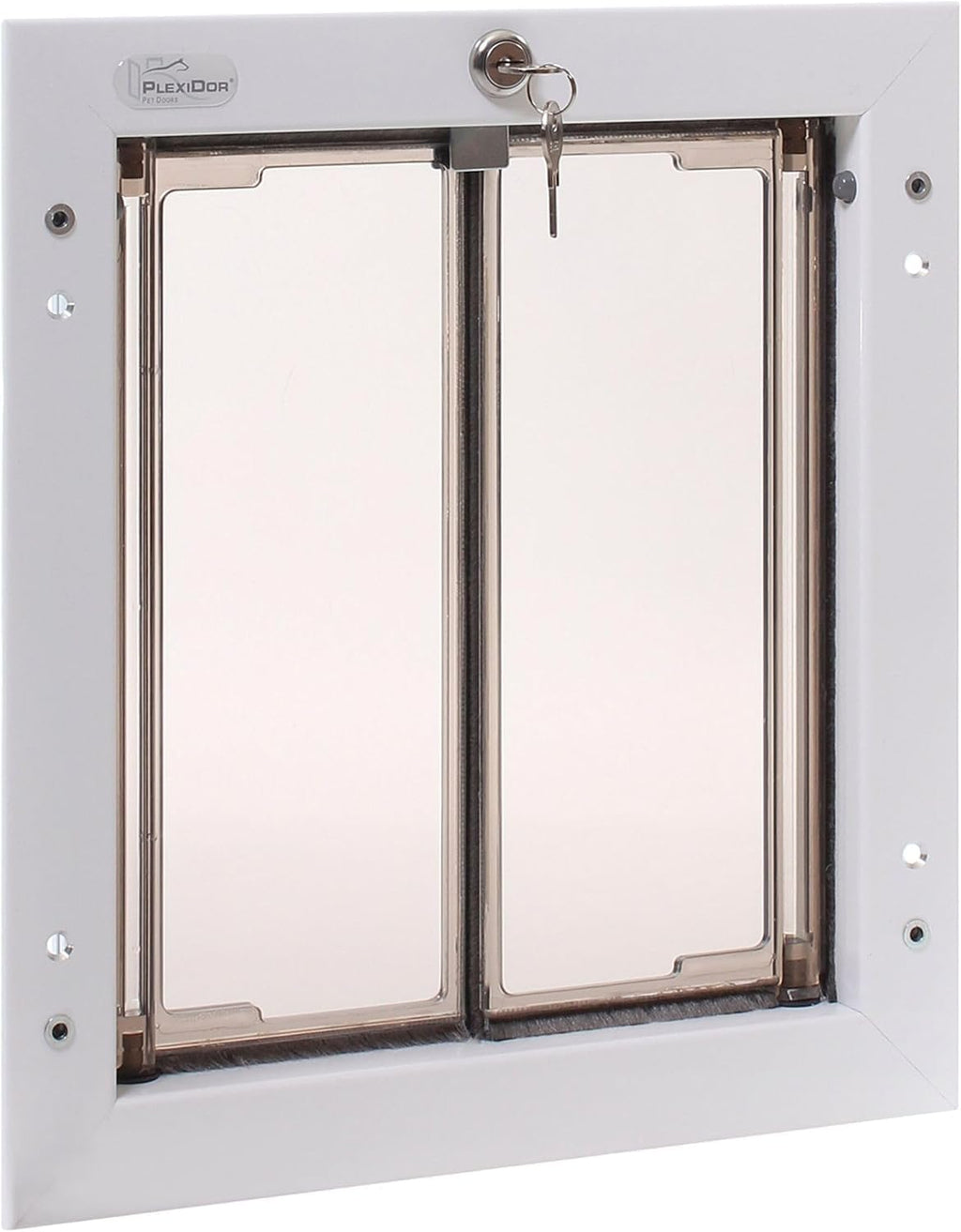 PlexiDor Performance Door-Mount Pet Door, White, Medium, Up to 40 lb
