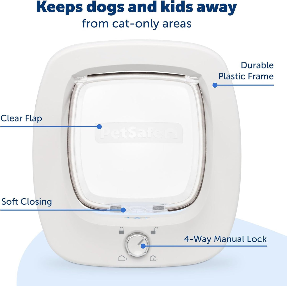 PetSafe Big Cat Door, Interior/Exterior, 4-Way Lock, Soft-Close, Up to 25lb