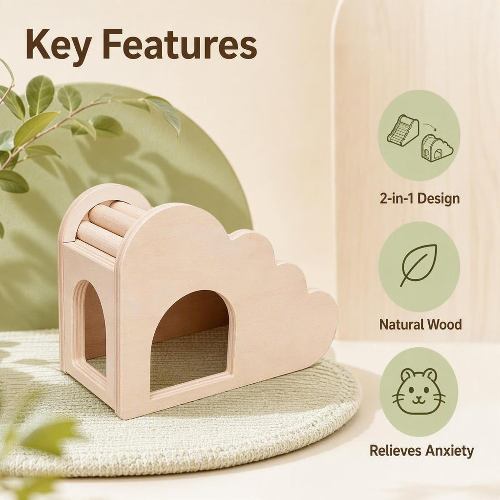 Hamster House and Hideout with Climbing Ladder