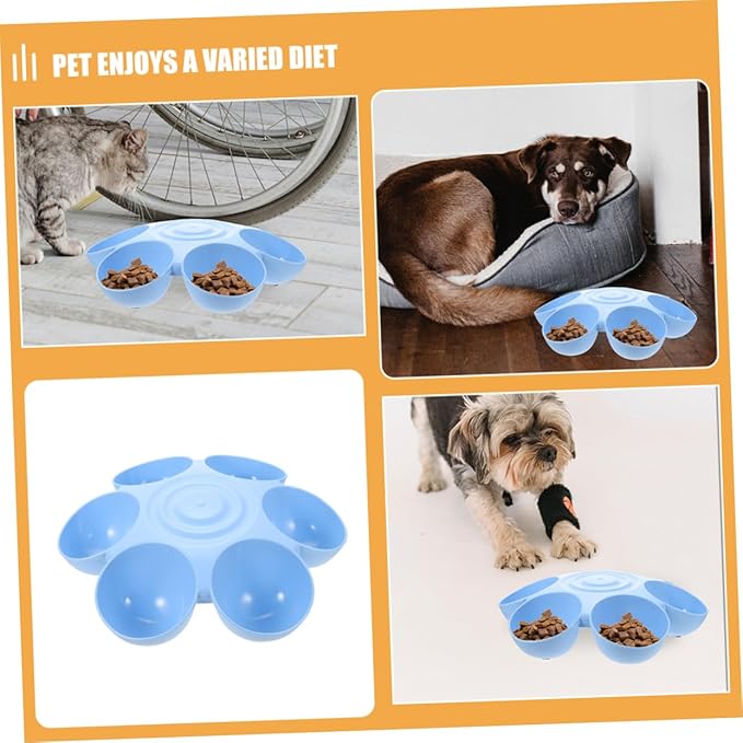 Toyvian Multi-Grid Floral Pet Feeding Bowl - Image 8