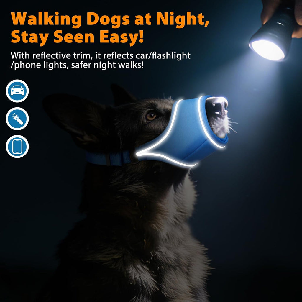 LUCKYPAW Soft Dog Muzzle for Large Sized Dogs to Prevent Biting Chewing