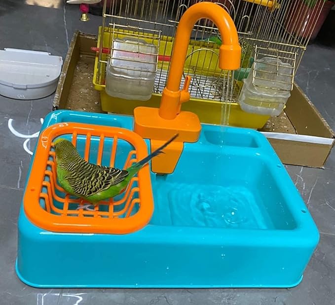 kathson Bird Bathtub, Parrot Shower Box, Automatic Parakeet Bathtub - Image 5