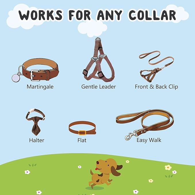 YUEPET Dog Safety Collar Clips 2 Pack Adjustable Prong Collar Backup Clips - Image 3