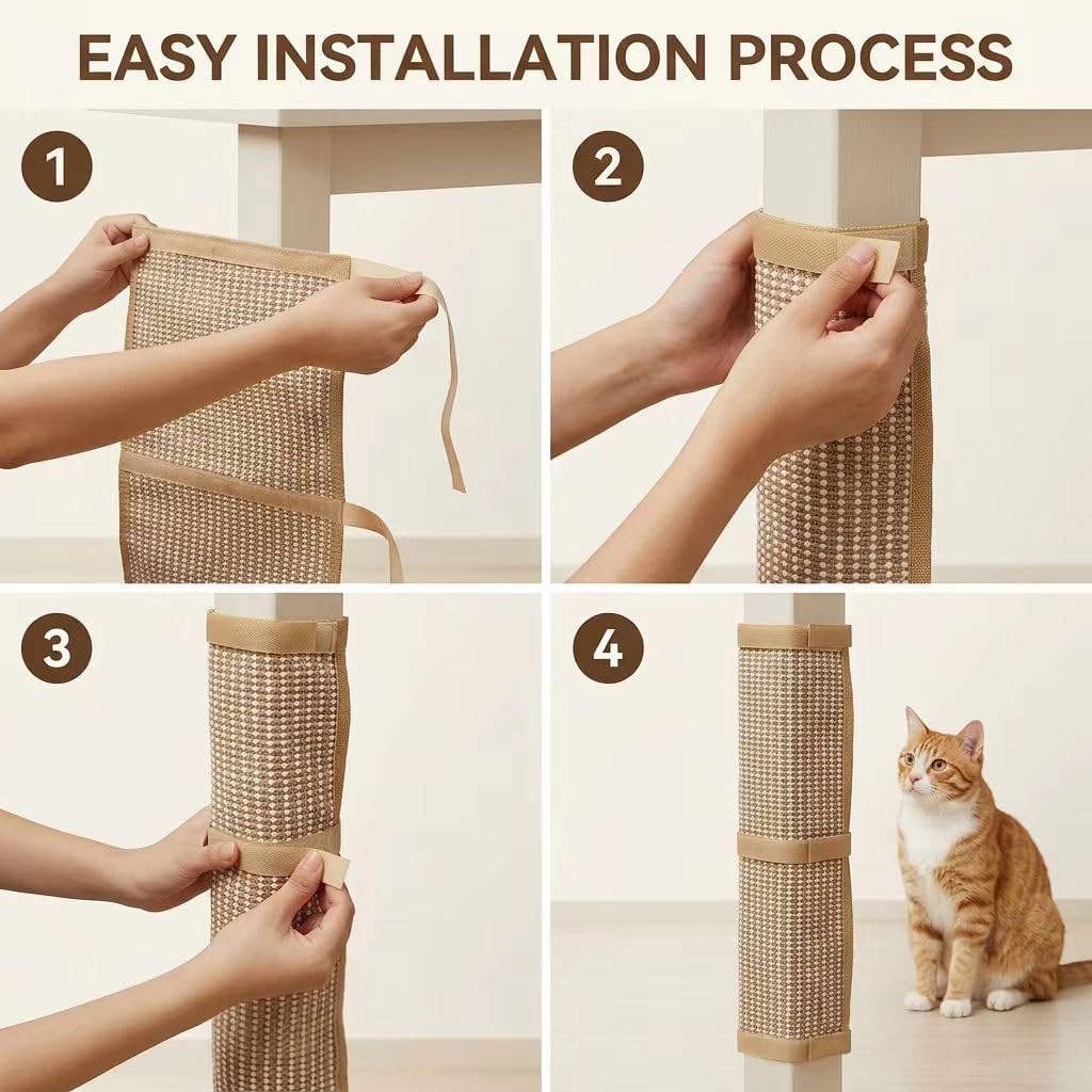 2 Pcs Cat Scratch Furniture Protector Mat, Table Legs Cat Scratching Mat