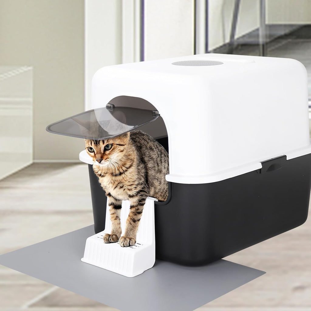 Sfozstra Enclosed Cat Litter Box: Splash Resistant Leak Resistant