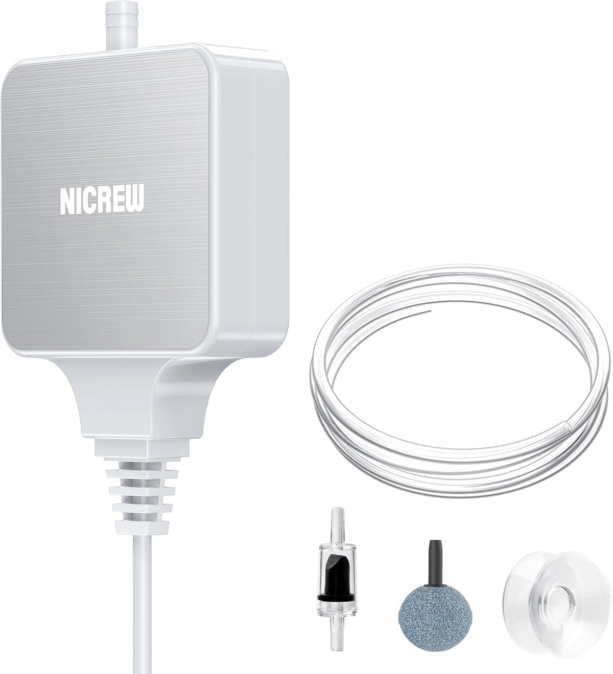 NICREW Nano Silent Aquarium Air Pump, Black, for up to 10 Gallon Fish Tank