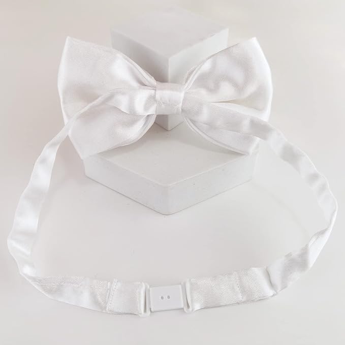 KOOLMOX Dog Bow Tie, Adjustable White Dog Collar Tie - Image 8