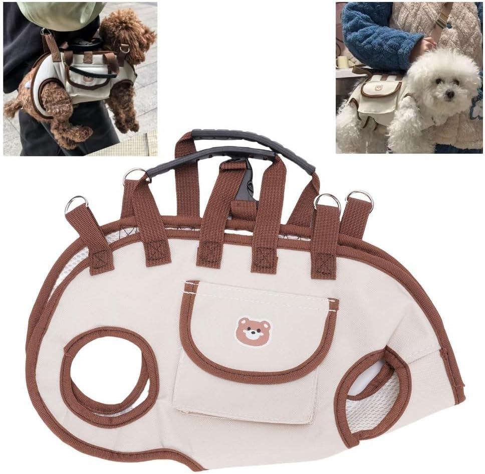 Adjustable Pet Sling Carrier - Breathable Oxford Shoulder Strap Harness, Portable Travel Support with 59-Inch Leash for Small Medium Dogs Cats (Large)