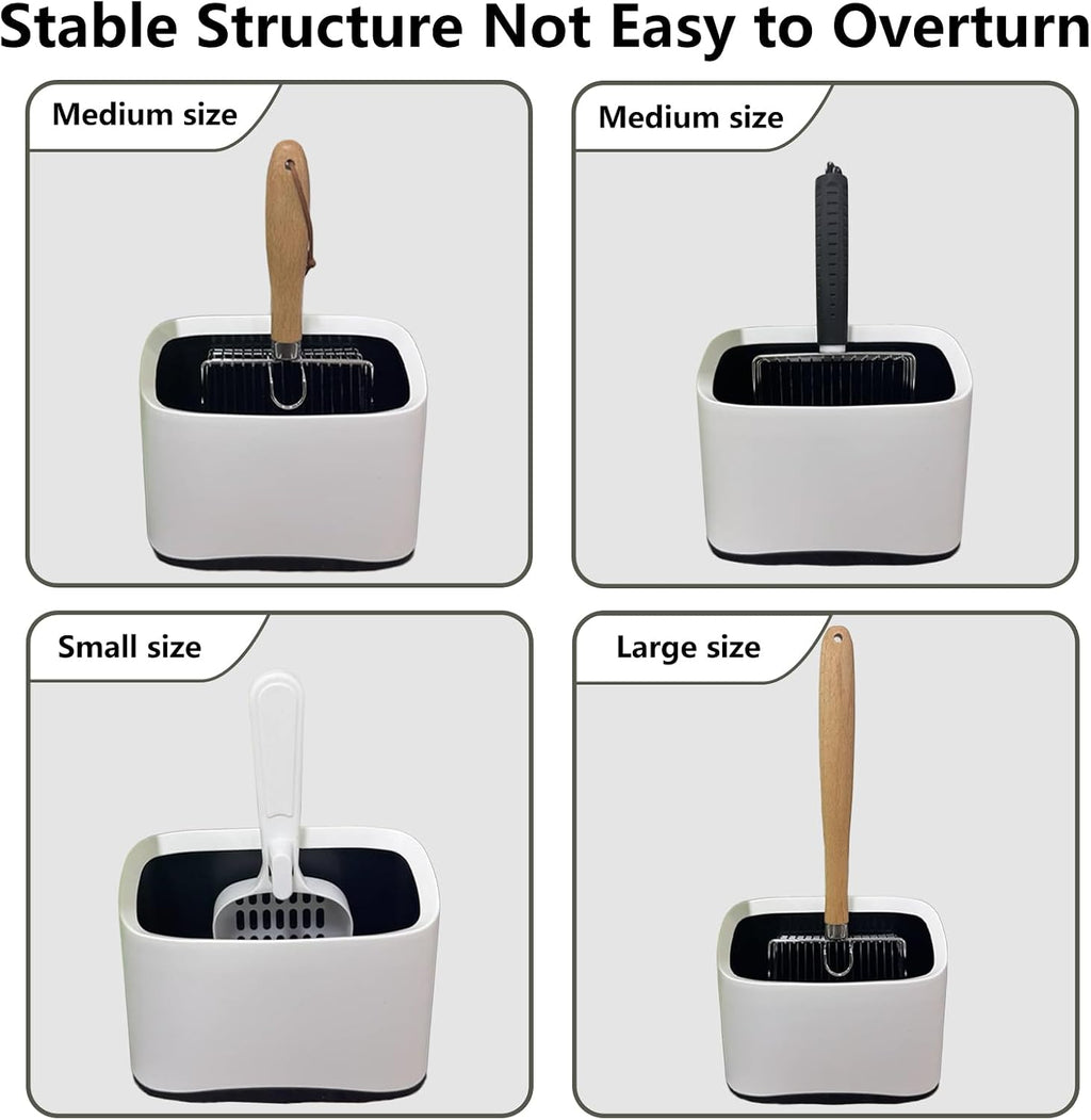 Cat Litter Scoop Holder, Scooper Storage Caddy, Scoop Stand, White