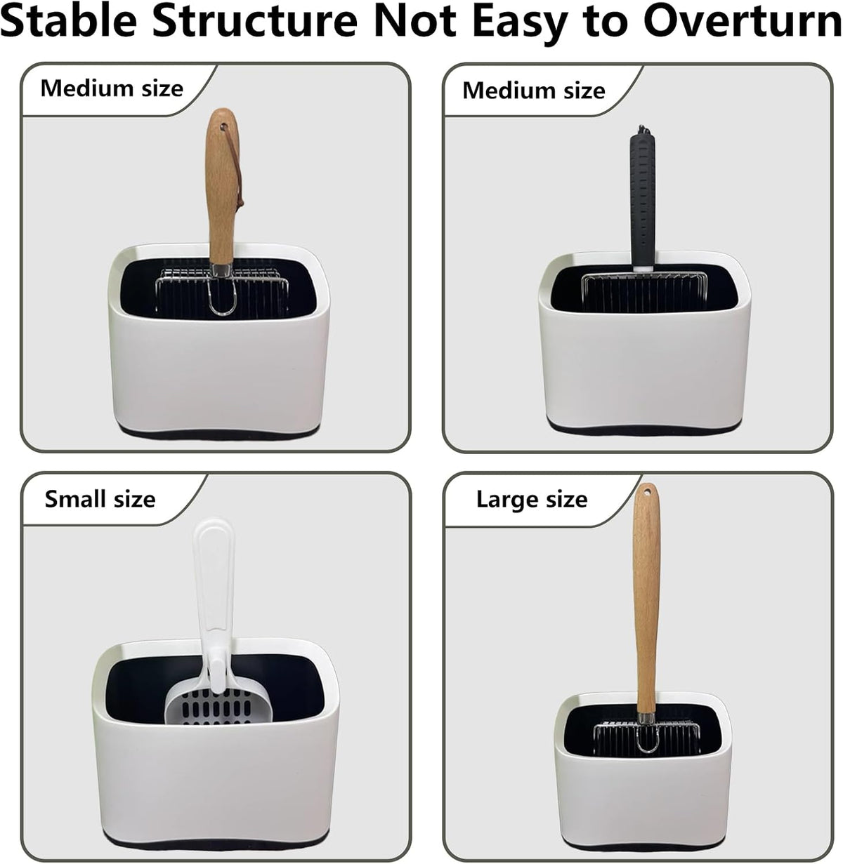 Cat Litter Scoop Holder, Scooper Storage Caddy, Scoop Stand, White