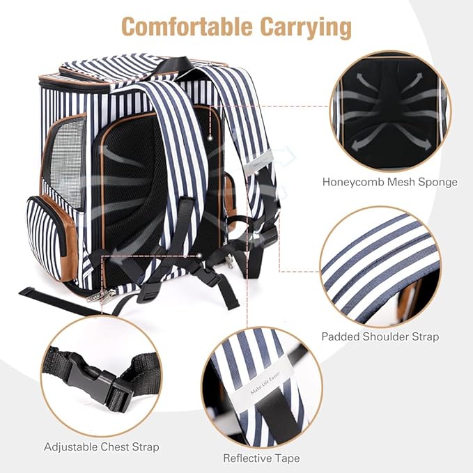 Lekereise Pet Carrier Backpack Expandable Cat Backpack - Image 4