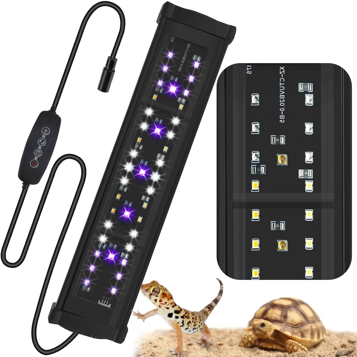 LED UVB Light for Reptile with Timer & Dimmer, 11 Inch