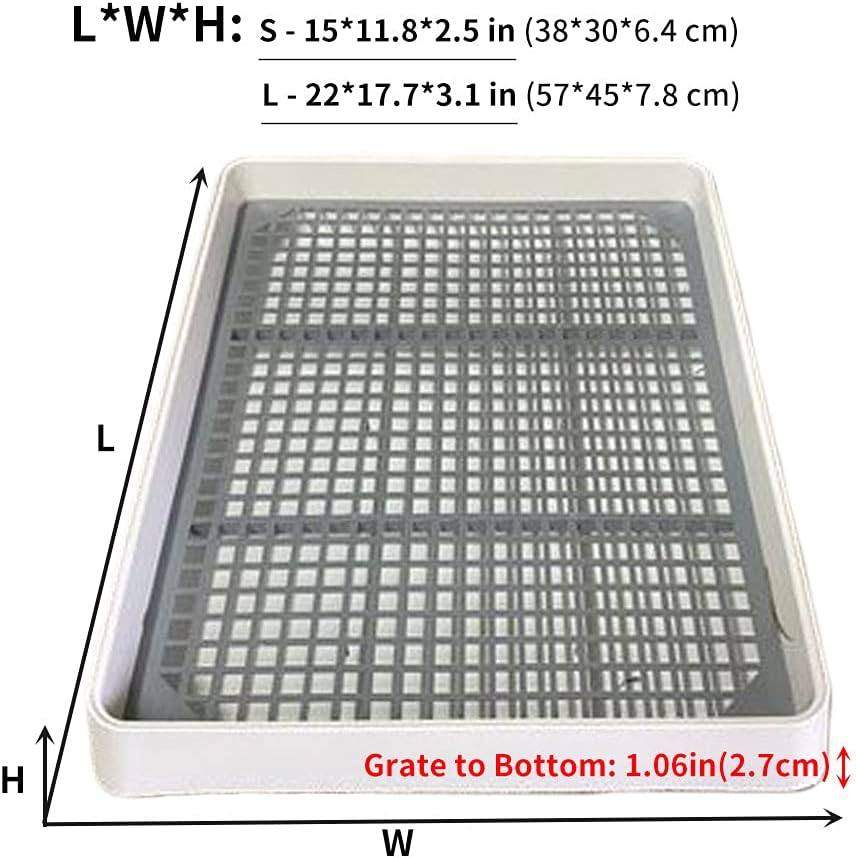 Rabbit Litter Box with Grid 15x12in, Potty Training Pan for Small Animals