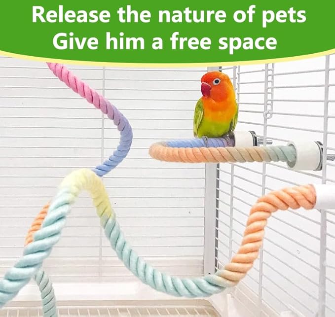 3Pcs Rope Perches for Bird Cages, Rope Perch for Parrots, Cockatiels & Parakeets - Image 5
