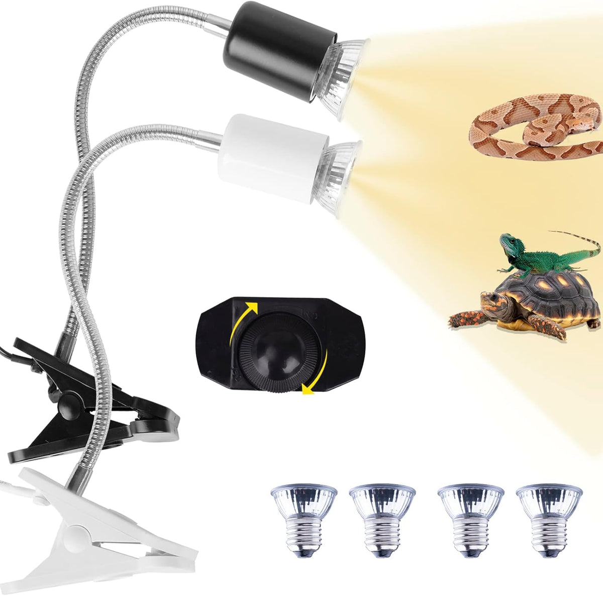Reptile Heat Lamp,360° Rotatable Basking Spot Light ,Dimmable Heating Lamp
