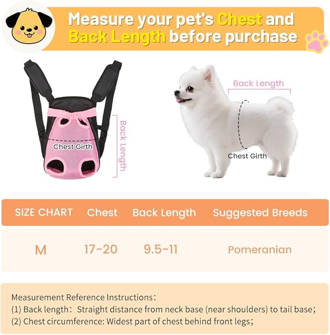 Inspack Dog Backpack Carrier/Cat Carrier, Adjustable Pet Front Carriers Travel - Image 2
